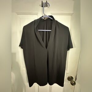 Black float v neck top